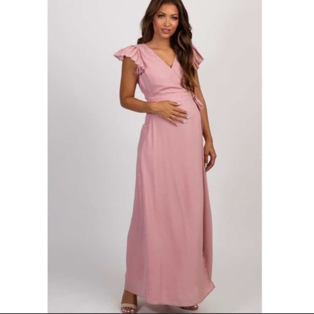 Pinkblush Pink Maternity Dress - Pleated Sleeve